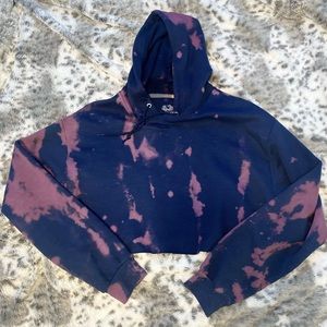 Navy blue and Cropped Hoodie